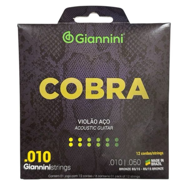 Encordado Giannini Cobra GEEF12M – Bronze 85/15 (12 cuerdas, .010–.050)