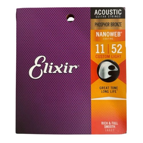 Encordado Elixir Nanoweb Phosphor Bronze – Custom Light (.011–.052)