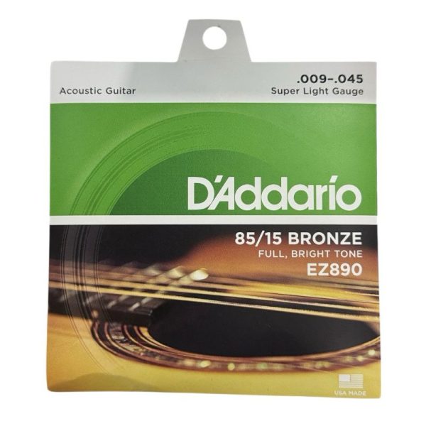 Encordado D’Addario EZ890 – Bronze 85/15 (Super Light, .009–.045)