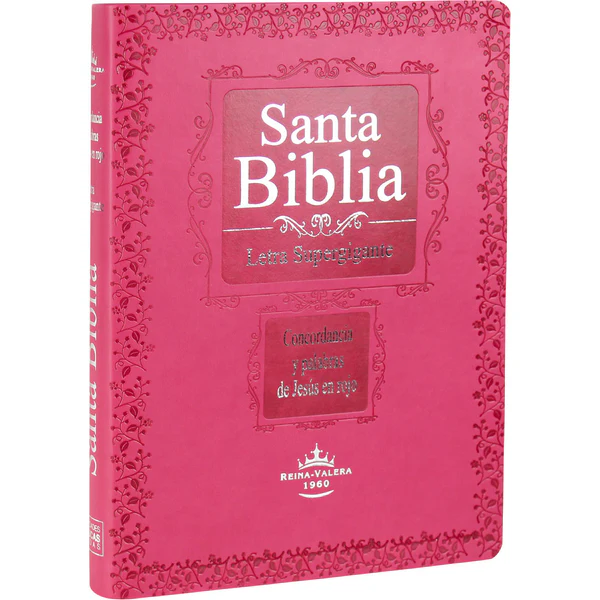 Santa Biblia Letra Super Gigante Rosada Tapa Flexible