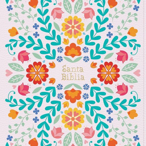 Santa Biblia Letra Super Gigante Floreada Tapa Flexible