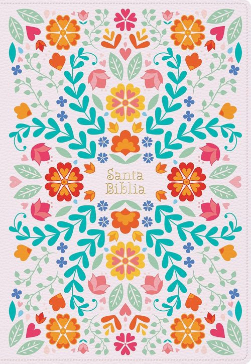 Santa Biblia Letra Super Gigante Floreada Tapa Flexible