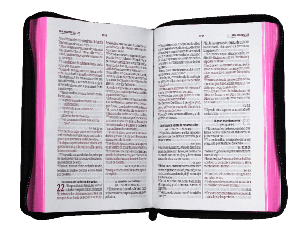 Biblia RVR1960 Negra Con Flores Rosadas Con Cierre