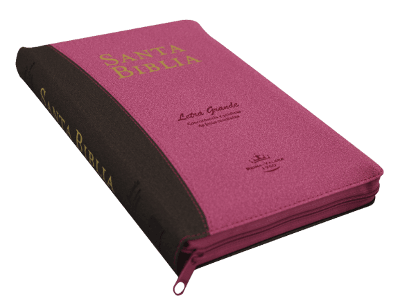 Biblia RVR1960 Rosa-Marrón Con Cierre