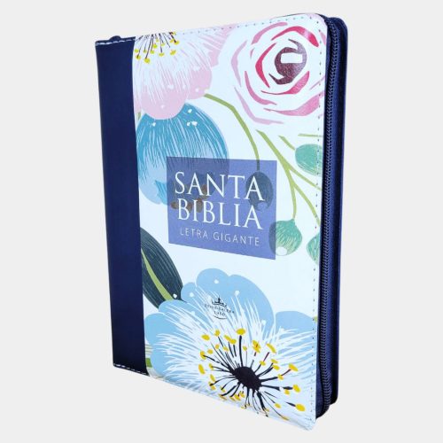 Biblia RVR 1960 Letra Gigante (Floreada Con Cierre) Tapa Flexible