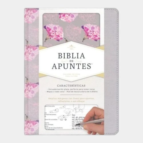 Biblia De Apuntes Gris-Floreado Tapa Dura