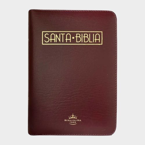 Biblia RVR1960 Tapa Vino Tinto Con Cierre