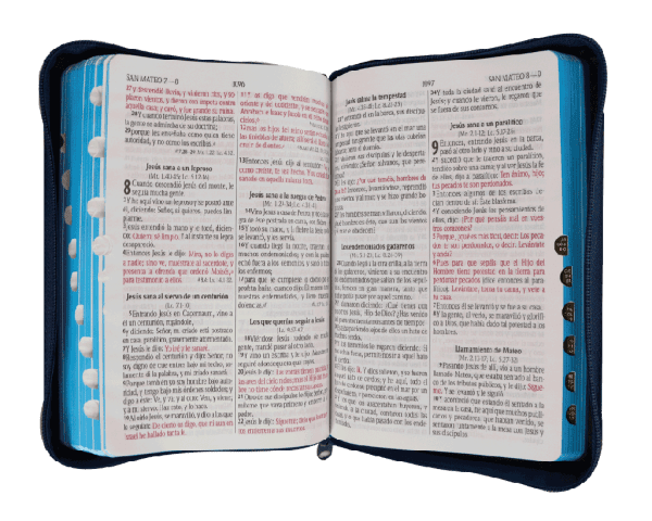 jeans-- Biblia RVR1960 Tapa Jean Azul Con Cierre