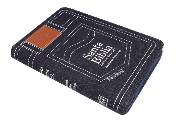 jeans.. Biblia RVR1960 Tapa Jean Azul Con Cierre