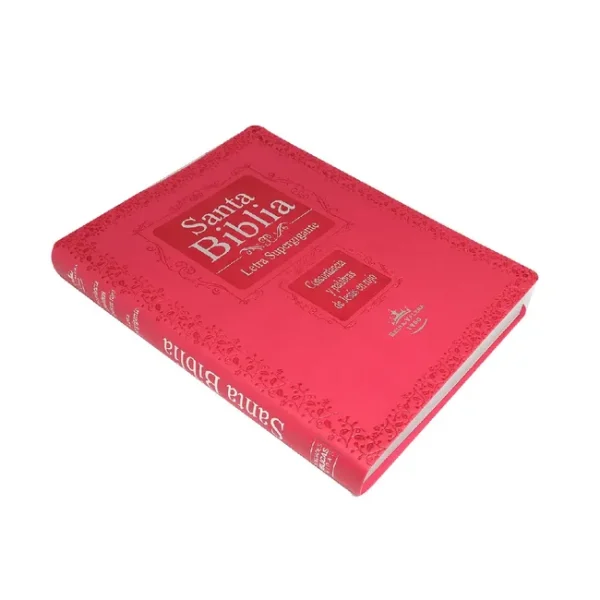 Santa Biblia Letra Super Gigante Rosada Tapa Flexible