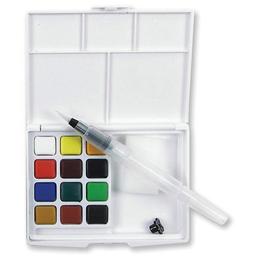 084511383821-2 Set de Acuarelas Sakura Koi 12 Colores + Pincel con Deposito de Agua
