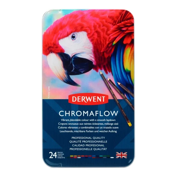 1461526-1600-auto Estuche Metálico Derwent Chromaflow 24 colores