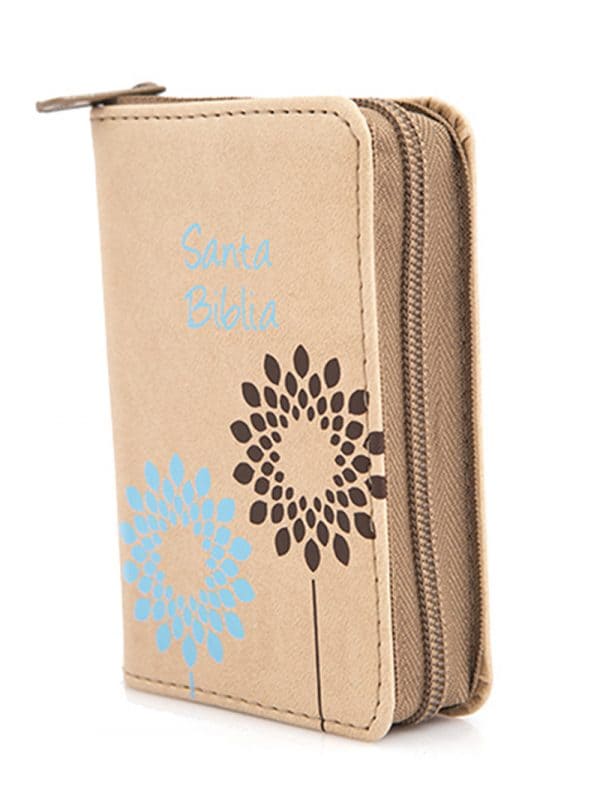 2935 Biblia RVR1960 Mini Bolsillo Beige Con Cierre