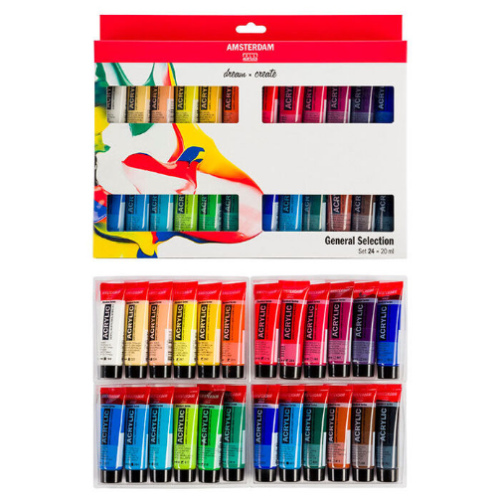 Set 24 Colores Pintura Acrílica de 20ml Amsterdam