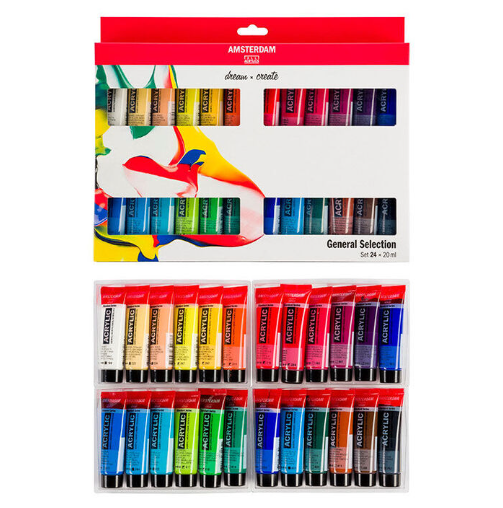 Set 24 Colores Pintura Acrílica de 20ml Amsterdam