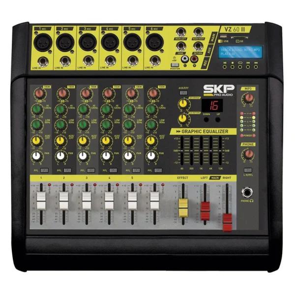 Mesa de Audio Activa de 6 Canales SKP VZ-60 II