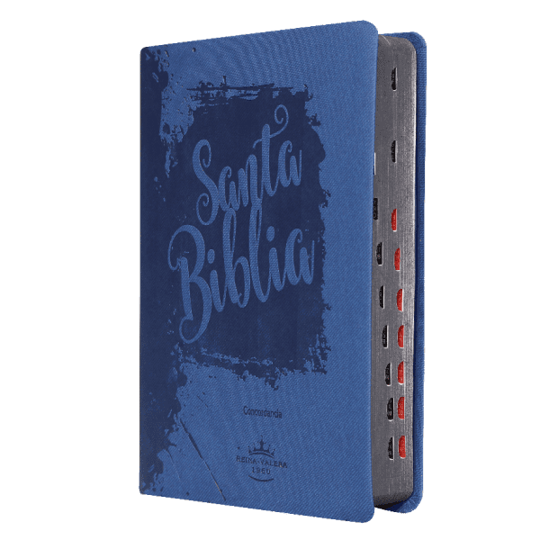 Biblia RVR1960 Letra Grande Imitación Piel Azul Con Índice