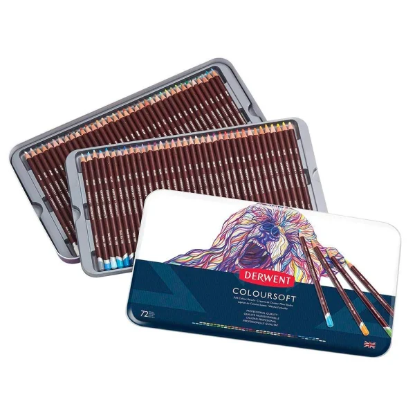 derwent-coloursoft-set-72-lapices-de-colores-blandos-2 Estuche Metálico Derwent Coloursoft 72 Lápices De Colores