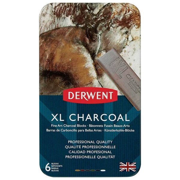 derwent-xl-charcoal-set-6-barras-de-carboncillo-colores Carboncillo Barra XL Charcoal Derwent