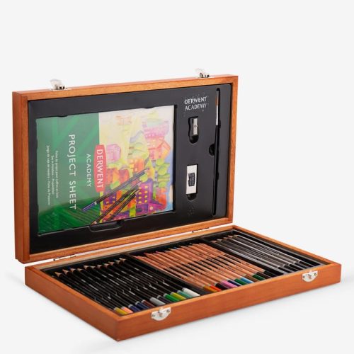 Maleta De Madera Derwent Academy Set De Dibujo