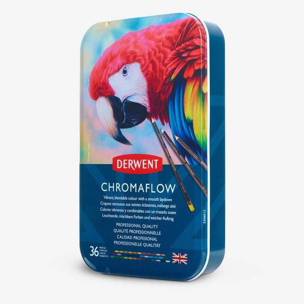 Estuche Metálico Derwent Chromaflow 36 Lápices De Colores