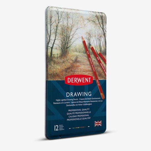 Estuche Metálico Derwent Drawing 12 Lápices De Dibujo
