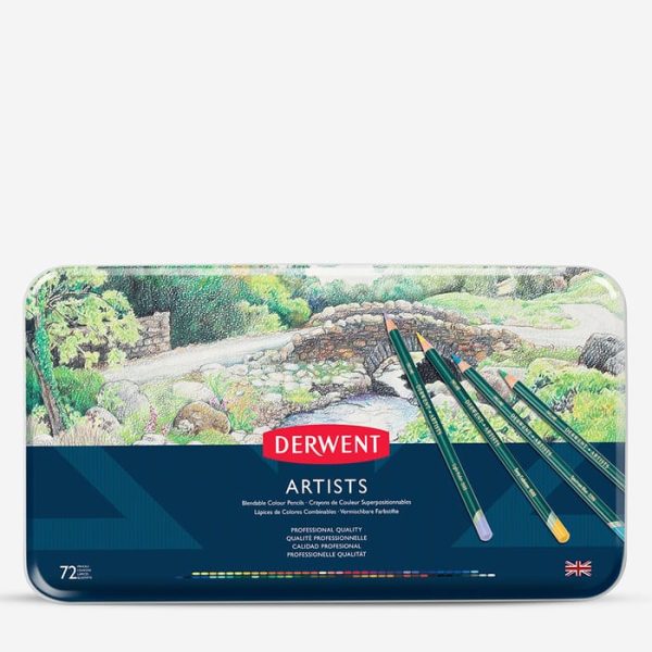 gdpa72_add_3 Estuche Metálico Derwent Artists 72 Lápices De Colores