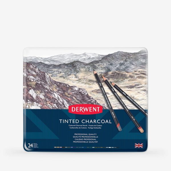 gdtc24m_add_1 Estuche Metálico Derwent 24 Lápices Carboncillo
