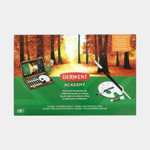 Caja De Madera Derwent Academy Con Pinturas Acrílicas