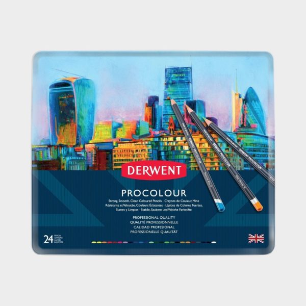Estuche Metálico Derwent Procolour 24 Lápices De Colores
