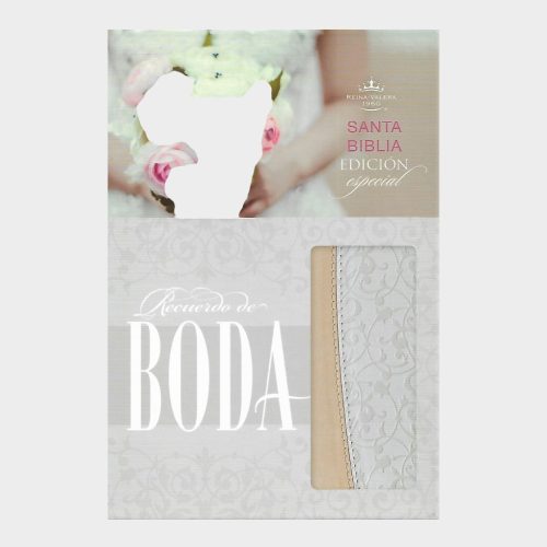 Biblia RVR1960 Recuerdo De Boda Filigrana Blanco/Rosa Palo