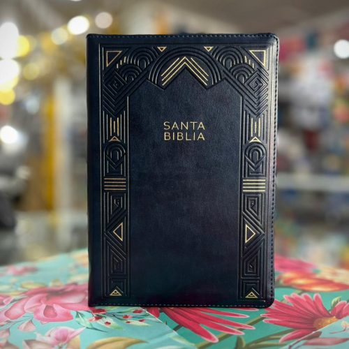 Biblia RVR1960 Letra Gigante Tamaño Manual con Índice y Cierre Azul Marino