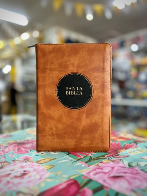 Biblia RVR1960 Letra Gigante Tamaño Manual con Índice y Cierre Caoba